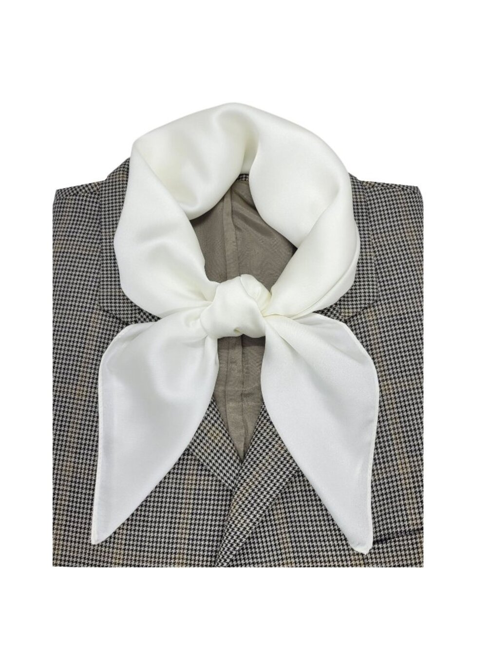 ✨✨Elegant Bandana Square Silky Scarf White Solid Soft Wrap Versatile Shawl Wrap